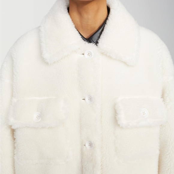STAND STUDIO Sherpa Coat White - Picture 3 of 6